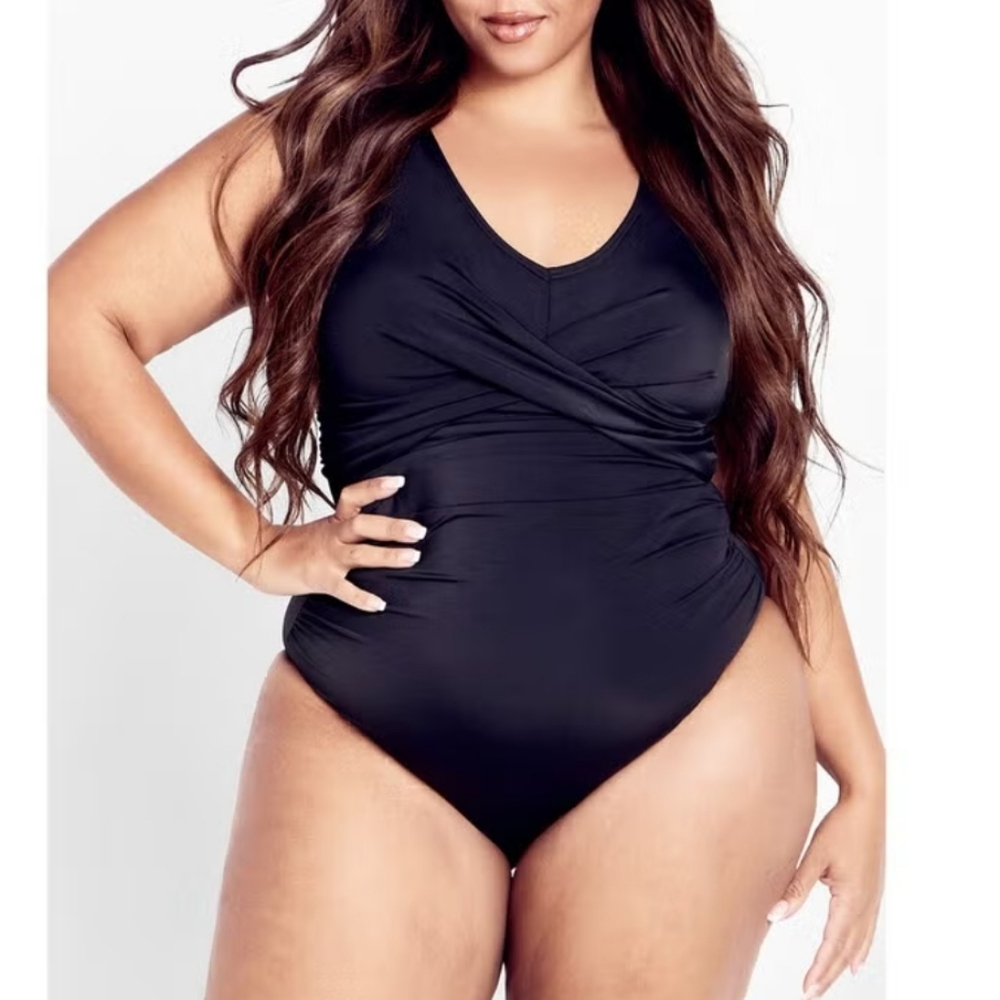 AVENUE ICON PLUS SIZE One Piece Thick Strap Swimsuit